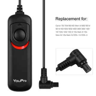 YouPro N3 Type Shutter Release Cable Timer Remote Control 1.2m/3.9ft Replacement for 7D 7DII 6D 6D Mark II 50D 5D II 5D III 5D 5D4 5DS Camera (5)