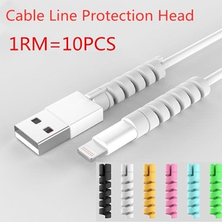 10 pzs protector De cable suave línea De datos protector De cable funda Iphone Android cable De carga cubierta protectora