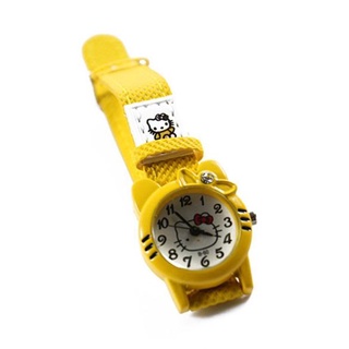 nuevo reloj de pulsera amarillo hello kitty de acero inoxidable regalo