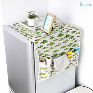 Linjian bolsa De almacenamiento De sobreposición Para refrigerador con bolsillo Para Lavar el hogar | Cubierta superior/Multicolor