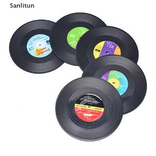 sanlitun 2/4/6pcs retro cd record redondo antideslizante resistente al calor posavasos decoración del hogar venta caliente