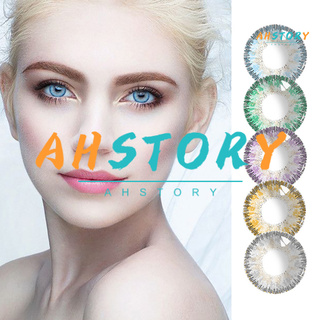 ahstory 1 Pair Unisex Natural Makeup Coloured 0 Degree Big Eye Cosmetic Contact Lenses