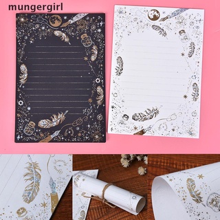 Mungergirl Vintage Paper Letter High-end Bronzing Starry Moon Blessing Letter with Envelope MX