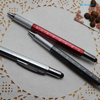 [Milkcover] 6 en 1 Multi-herramienta bolígrafo lápiz capacitivo nivel burbuja regla destornillador regalo (5)