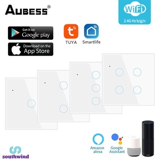 AUBESS-Tuya Smart Wifi Touch Switch Home Life Wall Light 1234 Gang Soporta Alexa Google control De Voz.creat3c