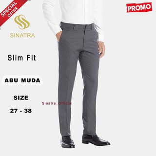 Pantalones de trabajo de los hombres Slimfit Formal pantalones de oficina pantalones Material gris Slimfit Premium Sinatra