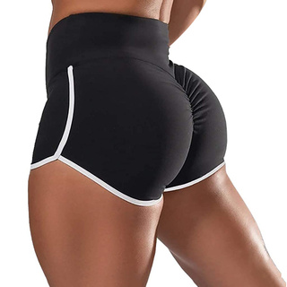 Gran tamaño de las mujeres de cintura alta levantador de cadera delgado Yoga pantalones cortos deportivos boxeadores pantalones calientes (7)