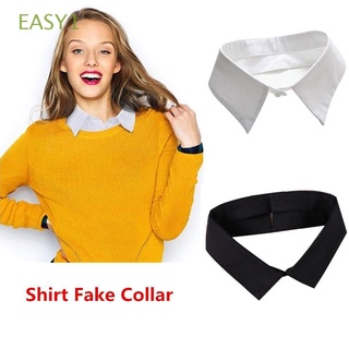 EASY1 Women Men Shirt Fake Collar Detachable Blouse False Collar Clothes Accessories Black/White Fashion Cotton Lapel Vintage Classic