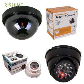rishine seguridad maniquí cámara advertencia intermitente luz led falso monitor domo creativa simulación vigilancia seguridad cctv