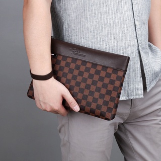 Bolso de mano de los hombres mujeres bolso de embrague de cuero 519 - Chocolate (1)