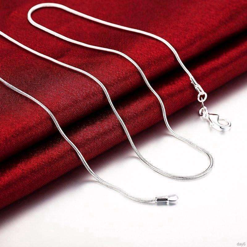 Elegante Collar De Cadena De Serpiente De Plata De Ley 925 Para Mujer Joyería De Moda Regalo (1)