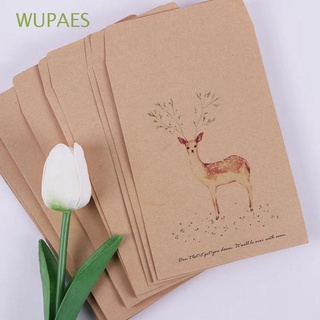 wupaes diy sobres de papel romántico papel kraft carta de amor 10pcs hecho a mano ciervo vintage tarjeta de regalo