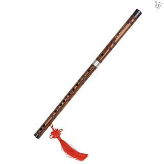 Gd Key of F flauta de bambú amargo Dizi tradicional hecho a mano instrumento de viento de madera con bolsa de almacenamiento nudo para niños adultos principiantes