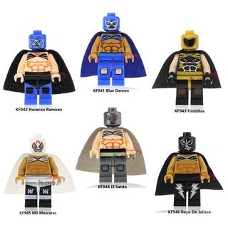 6 Figuras Lucha Libre Lego bloques construcción armables minifiguras AAA