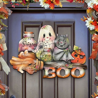 fromlocal madera colgante signo de puerta creativo estilo halloween placa decorativa para fiesta
