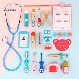 juguetes para niños: 20 unids/set chidlren pretender doctor dentista de madera médica playset juguete educativo