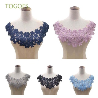 togoes ropa applique diy escote tela de encaje boda artesanía floral tela bordado suministros de costura cuello de encaje/multicolor