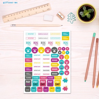 giftsuc Hard to Fade Planner Sticker Bright-colored Cute Party Sticker Excellent Workmanship for Handicraft