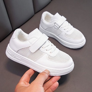 Akers, escuela primaria blanco zapatos deportivos niños zapatos blancos malla transpirable niños zapatos de fondo suave