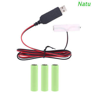 Natu LR6 AA eliminador de batería USB Cable de fuente de alimentación reemplazar 1-4pcs 1.5V AA batería