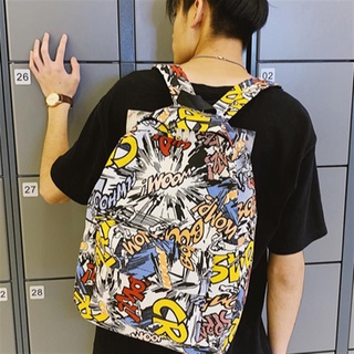 Mochila de moda de lona masculina de la escuela secundaria estudiante de la escuela femenina bolsa personalizada impresión campus mochila t