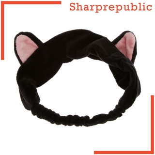 [SHARPREPUBLIC] Oreja de gato maquillaje cara lavado ducha Spa máscara diadema Snood diadema gris