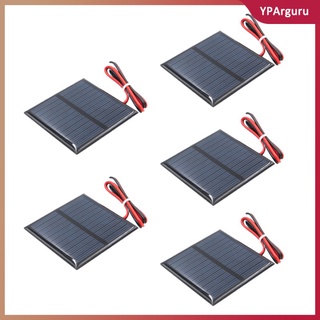 5pcs diy panel solar pequeño módulo de celda cable cargador de batería 60x60mm