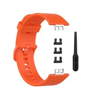 Adecuado para Huawei Watch Fit Color hebilla de silicona correa de acero inoxidable cabeza grano práctico (2)