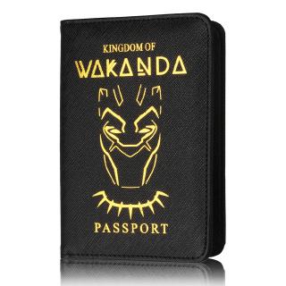 Wakanda - soporte para pasaporte de piel sintética, bloqueo RFID (7)