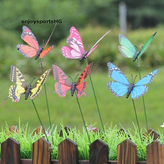 [enjoysportshg] 15 piezas de mariposa artificial decoraciones de jardín simulación estacas planta de patio [caliente]