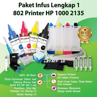 Paquete completo para impresora HP Infusion 1000 2135 1112 1115 1515 1050 2050 3050 tinta | Tubo superior | Spuid