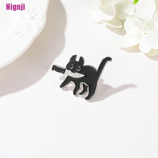 [Nignji] Cartoon Creative Black Cat Modeling Pop Enamel Pin Lapel Badges Brooch (6)