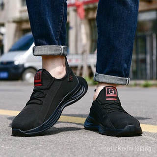 Dedo del pie de acero zapatillas de deporte para los hombres zapatos de seguridad de protección Anti-aplastamiento Anti-piercing zapatos de trabajo Kasut keselamatan zw0x