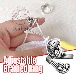 Anillo ajustable dedo anillo desgaste herramientas de tejer dedal hilos accesorios de costura