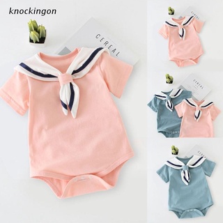 k.mx estilo marino bebé algodón triángulo mameluco mono de manga corta mono ropa casual traje para recién nacido regalos