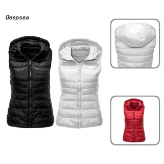 DD Padded Winter Vest Casual Winter Vest Hat for Outdoor