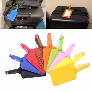DAQIN personalidad maleta etiqueta suministros de viaje ID dirección etiquetas equipaje etiqueta bolsa accesorios portátil cuero bolso colgante equipaje reclamación/Multicolor