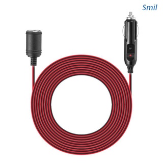 Smil 12V 24V 15A Heavy Duty Car Cigarette Lighter Socket Male to Female Extension Cord Power Supply Cable with Fused 3.7m