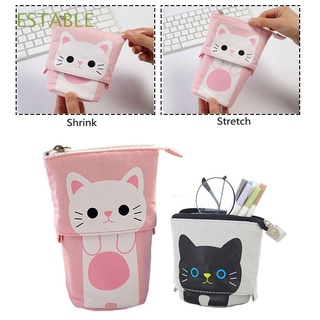 ESTABLE Nuevo Flexible PEN Bag Gran capacidad Cremallera caja de|CAT Pencil case Portable Papeleria Moda Fuentes de la escuela Bolsa de maquillaje/Multicolor