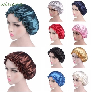 WINONA Fashion Shower Caps Elastic Hair Cap Sleeping Hat Silk Hair Care Nightcap Comfortable Night Sleep Lady Shower Hat/Multicolor