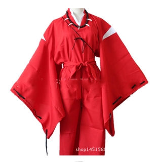 Inuyasha Cosplay ropa de abrigo disfraz Inuyasha Kagome abrigo de manga larga kimono Top Halloween fiesta mostrar uniforme conjunto (3)