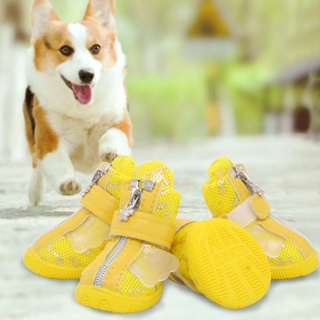 QIUSIN 4Pcs botas para mascotas diseño alas de ángel resistente al desgaste textura suave antideslizante mascotas perros botas suministros para mascotas