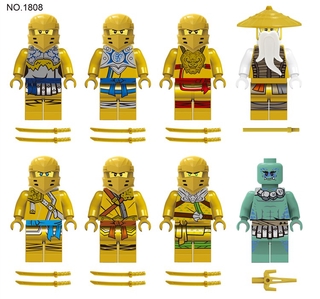 8pçs Mini Bonecos Lego Ninja / Brinquedos Educativos / Dourados / Ninja