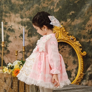 2021 Lolita niña princesa vestido rosa serie españa falda bebé falda (4)