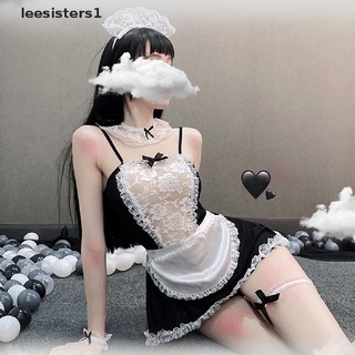 leesisters1 bow lace cosplay maid uniforme lencería sexy halloween juego de rol disfraces mx