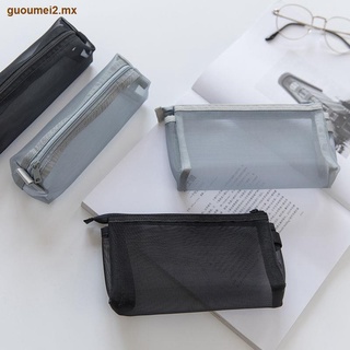 Bolsa de cosméticos transparente de papelería con capacidad MUJI bolsa de cosméticos japonesa de gran capacidad bolsa de almacenamiento simple MUJI (7)