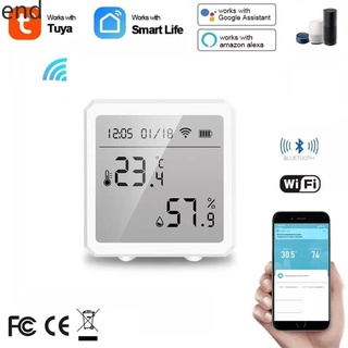 go wifi+bluetooth tuya smart sensor de temperatura y humedad se puede conectar a hotspots, con función de alarma, soporte smart life end