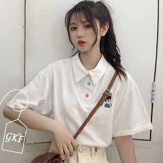 Gkf - coreano POLO bordado modelo lindo moda camiseta