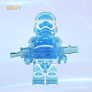 【 hot sale 】transparente stormtroopers minifigura lego starwars darth vader caballeros de rueda bloques de construcción juguetes para niños