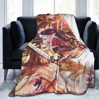 fashion dem-on sl-ayer kimetsu no yaiba anime suave manta de franela de felpa, adecuada para cama/sofa/sofa/oficina/camping
